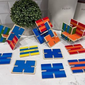 Pottery Barn Kids Wooden Creativity Cards Construction Stacking Learning Toys